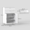 MOBILE BAGNO CON 2 CASSETTI E ARMADIETTO CON RIPIANO REGOLABILE, IN LEGNO, 60X30X93 CM, BIANCO