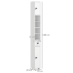 MOBILE COLONNA BAGNO CON CASSETTO, 2 ARMADIETTI E 4 RIPIANI APERTI, IN LEGNO, 20X20X180 CM, BIANCO