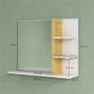 SPECCHIERA BAGNO MODERNA DA PARETE A 4 RIPIANI IN LEGNO, 45X15X58.5CM, BIANCO