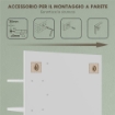 SPECCHIERA BAGNO MODERNA DA PARETE A 4 RIPIANI IN LEGNO, 45X15X58.5CM, BIANCO
