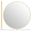 SPECCHIO ROTONDO DA BAGNO CON SUPERFICIE ANTIURTO, IN VETRO E ACCIAIO, Ï70X2.5 CM, COLOR ORO