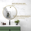SPECCHIO ROTONDO DA BAGNO CON SUPERFICIE ANTIURTO, IN VETRO E ACCIAIO, Ï70X2.5 CM, COLOR ORO
