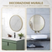 SPECCHIO ROTONDO DA BAGNO CON SUPERFICIE ANTIURTO, IN VETRO E ACCIAIO, Ï70X2.5 CM, COLOR ORO