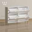 SCARPIERA SLIM PER 20 PAIA DI SCARPE CON 4 CASSETTI A RIBALTA E RIPIANI REGOLABILI, 105X24X91.5 CM, BIANCO