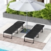 SET 2 LETTINI PRENDISOLE IN ACCIAIO CON SCHIENALE RECLINABILE, 189X58X30 CM, NERO