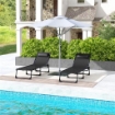 SET 2 LETTINI PRENDISOLE IN ACCIAIO CON SCHIENALE RECLINABILE, 189X58X30 CM, NERO