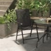 SET 2 SEDIE DA GIARDINO PIEGHEVOLI CON BRACCIOLI IN METALLO E TEXTELINE, 58X64X94CM, NERO