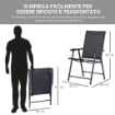 SET 2 SEDIE DA GIARDINO PIEGHEVOLI CON BRACCIOLI IN METALLO E TEXTELINE, 58X64X94CM, NERO