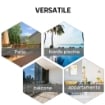 SET 2 SEDIE DA GIARDINO PIEGHEVOLI CON BRACCIOLI IN METALLO E TEXTELINE, 58X64X94CM, NERO