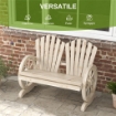PANCHINA DA GIARDINO IN LEGNO STILE COUNTRY CON BRACCIOLI A RUOTA, 108X66X95CM, LEGNO NATURALE