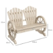 PANCHINA DA GIARDINO IN LEGNO STILE COUNTRY CON BRACCIOLI A RUOTA, 108X66X95CM, LEGNO NATURALE