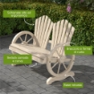 PANCHINA DA GIARDINO IN LEGNO STILE COUNTRY CON BRACCIOLI A RUOTA, 108X66X95CM, LEGNO NATURALE