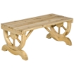 PANCHINA DA GIARDINO 2 POSTI A DOGHE CON GAMBE A RUOTA DI CARRO, IN LEGNO, 98X50X39.5 CM, COLOR LEGNO