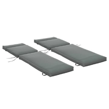 SET 2 CUSCINI PER SDRAIO DA ESTERNO IMBOTTITI IN COTONE CON CINGHIE, 196X55X8 CM, GRIGIO SCURO