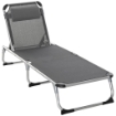 SDRAIO PIEGHEVOLE CON POGGIATESTA E SCHIENALE REGOLABILE IN ALLUMINIO 60X165X76CM GRIGIO