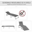 SDRAIO PIEGHEVOLE CON POGGIATESTA E SCHIENALE REGOLABILE IN ALLUMINIO 60X165X76CM GRIGIO