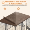 RECINTO PER CANI IN METALLO E TESSUTO OXFORD CON PORTICINA PER CIOTOLE, 211X141X151 CM, NERO E MARRONE