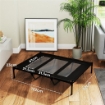 LETTINO PER CANI RIALZATO CON BORSA DA VIAGGIO, IN METALLO E TESSUTO OXFORD, 122X92X23 CM, NERO