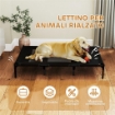 LETTINO PER CANI RIALZATO CON BORSA DA VIAGGIO, IN METALLO E TESSUTO OXFORD, 122X92X23 CM, NERO