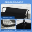 LETTINO PER CANI RIALZATO CON POGGIATESTA INTERNO ED ESTERNO, 106X81X33 CM, NERO