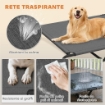 LETTINO PER CANI GRANDI RIALZATO DA ESTERNO IN ACCIAIO E RETE TRASPIRANTE, 152X94X23 CM, GRIGIO