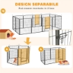 RECINTO PER CANI A 12 PANNELLI MODULABILI DA 80X100 CM, PIEGHEVOLE CON PORTA IN ACCIAIO E 12 PICCHETTI, GRIGIO