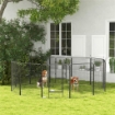 RECINTO PER CANI A 12 PANNELLI MODULABILI DA 80X100 CM, PIEGHEVOLE CON PORTA IN ACCIAIO E 12 PICCHETTI, GRIGIO