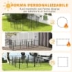RECINTO PER CANI A 12 PANNELLI MODULABILI DA 80X100 CM, PIEGHEVOLE CON PORTA IN ACCIAIO E 12 PICCHETTI, GRIGIO