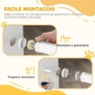 CANCELLINO DI SICUREZZA PER BAMBINI E ANIMALI, CHIUSURA AUTOMATICA E MONTAGGIO A PRESSIONE, 76-82X76 CM, BIANCO