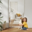 CANCELLINO DI SICUREZZA PER BAMBINI E ANIMALI, CHIUSURA AUTOMATICA E MONTAGGIO A PRESSIONE, 76-82X76 CM, BIANCO