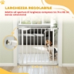 CANCELLINO DI SICUREZZA PER BAMBINI E ANIMALI, CHIUSURA AUTOMATICA E MONTAGGIO A PRESSIONE, 76-82X76 CM, BIANCO