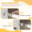 CANCELLINO DI SICUREZZA PER BAMBINI E ANIMALI, CHIUSURA AUTOMATICA E MONTAGGIO A PRESSIONE, 76-103X76 CM, BIANCO