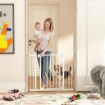 CANCELLINO DI SICUREZZA PER BAMBINI E ANIMALI, CHIUSURA AUTOMATICA E MONTAGGIO A PRESSIONE, 76-103X76 CM, BIANCO
