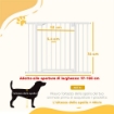 CANCELLINO DI SICUREZZA PER BAMBINI E ANIMALI, CHIUSURA AUTOMATICA E MONTAGGIO A PRESSIONE, 76-103X76 CM, BIANCO