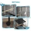 VOLIERA PER UCCELLI A ROTELLE CON VASSOI ESTRAIBILI IN PLASTICA E POSATOI, IN METALLO, 71.8X71.8X170.2 CM, NERO