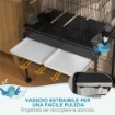 GABBIA PER UCCELLI DA INTERNO CON VASSOIO, RIPIANO E RUOTE CON FRENO, 85X49X119 CM, NERO