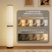 LAMPADA DA TERRA CON TELECOMANDO E REGOLAZIONE TEMPERATURA 3000-6000K, PARALUME IN TESSUTO, Ï20X135 CM, BEIGE