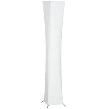 LAMPADA DA TERRA MODERNA CON INTERRUTTORE A PEDALE, IN ACCIAIO E TESSUTO, 25X25X129 CM, BIANCO E ARGENTO