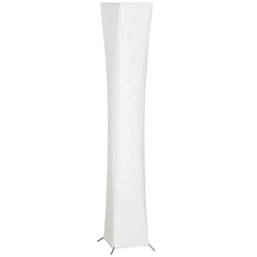 LAMPADA DA TERRA MODERNA CON INTERRUTTORE A PEDALE, IN ACCIAIO E TESSUTO, 25X25X129 CM, BIANCO E ARGENTO