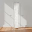 LAMPADA DA TERRA MODERNA CON INTERRUTTORE A PEDALE, IN ACCIAIO E TESSUTO, 25X25X129 CM, BIANCO E ARGENTO