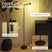 LAMPADA DA TERRA LED CON TESTA GIREVOLE A 350¦, REGOLAZIONE TEMPERATURA DEL COLORE 3000K/4000K/6500K, NERO