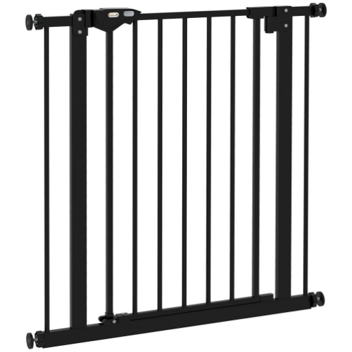 CANCELLINO PER CANI E ANIMALI DOMESTICI CON CHIUSURA AUTOMATICA PER SCALE E INGRESSI, 68X77 CM, NERO