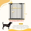 CANCELLINO PER CANI E ANIMALI DOMESTICI CON CHIUSURA AUTOMATICA PER SCALE E INGRESSI, 68X77 CM, NERO