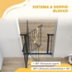 CANCELLINO PER CANI E ANIMALI DOMESTICI CON CHIUSURA AUTOMATICA PER SCALE E INGRESSI, 68X77 CM, NERO