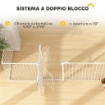 RECINTO PER CANI A 8 PANNELLI MODULABILI CON CHIUSURA AUTOMATICA, IN ACCIAIO E ABS, 61X3X75 CM, BIANCO