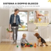RECINTO PER CANI A 8 PANNELLI MODULABILI CON CHIUSURA AUTOMATICA, IN ACCIAIO E ABS, 61X3X75 CM, BIANCO