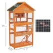 VOLIERA PER UCCELLI A 3 PORTE CON CASETTA, SCALETTA E VASSOIO, IN LEGNO E METALLO, 92X52X171 CM, ARANCIONE E VERDE