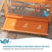 VOLIERA PER UCCELLI A 3 PORTE CON CASETTA, SCALETTA E VASSOIO, IN LEGNO E METALLO, 92X52X171 CM, ARANCIONE E VERDE