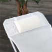 SDRAIO DA GIARDINO PIEGHEVOLE CON SCHIENALE RECLINABILE  E CUSCINO, IN METALLO E TEXTELINE, 182X56X28 CM, CREMA
