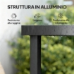 TAVOLO DA PRANZO DA GIARDINO PER 8 PERSONE IN ALLUMINIO E PLASTICA, NERO